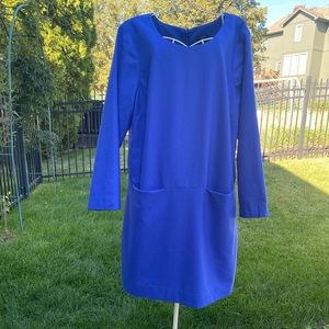 J.Crew Royal Blue Wool Shift Dress with Pocket